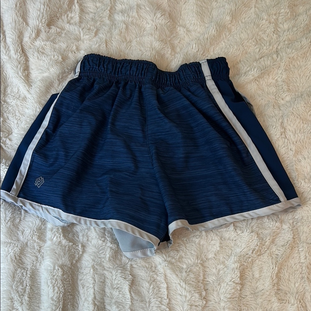 ZELOS Dark Blue Shorts with Light Gray Accents